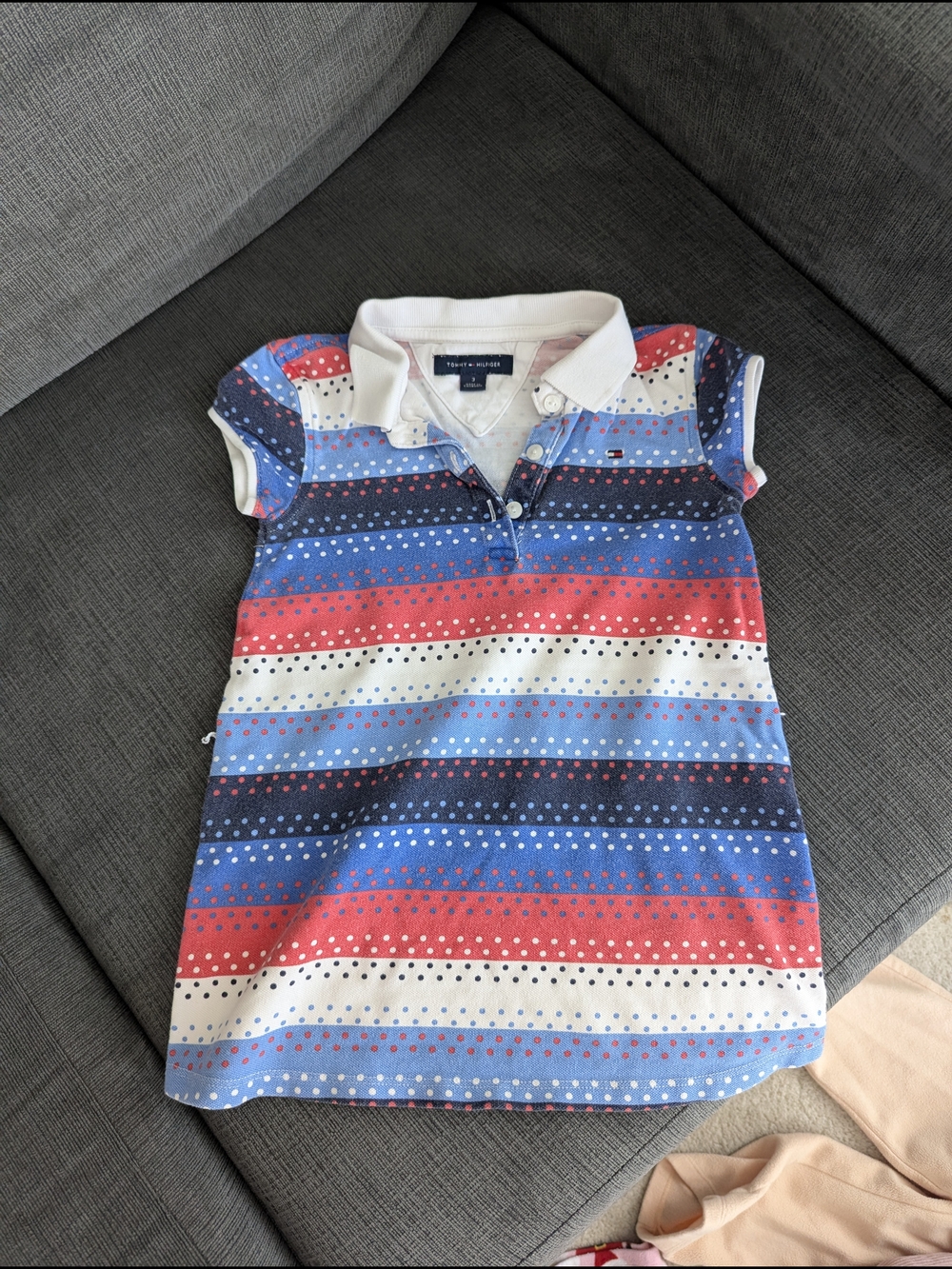 Tommy Hilfiger Girls Polo Dress in Red, Blue & White Stripes